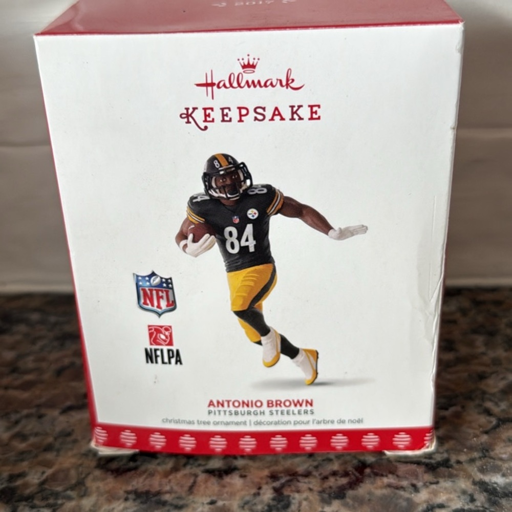 NIB Hallmark NFL Pittsburgh Steelers Keepsake Ornament Box Antonio Brown